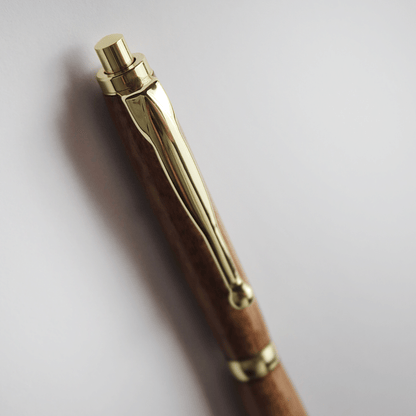 Mahogany Click Pen - Gold