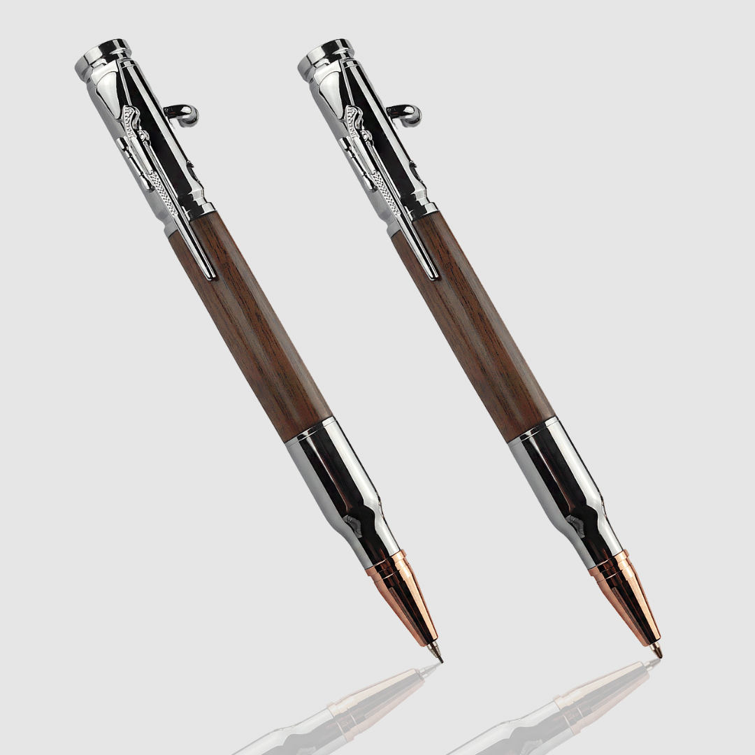 Matching Gift Set - Bolt Action Pen & Pencil - Silver