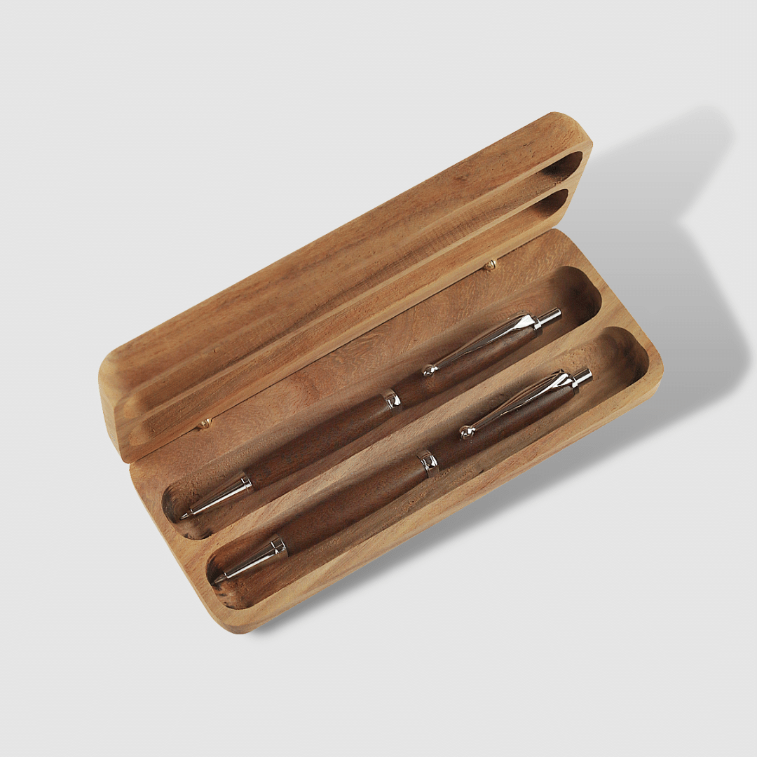 Matching Gift Set - Imbuia Wood Pen & Pencil